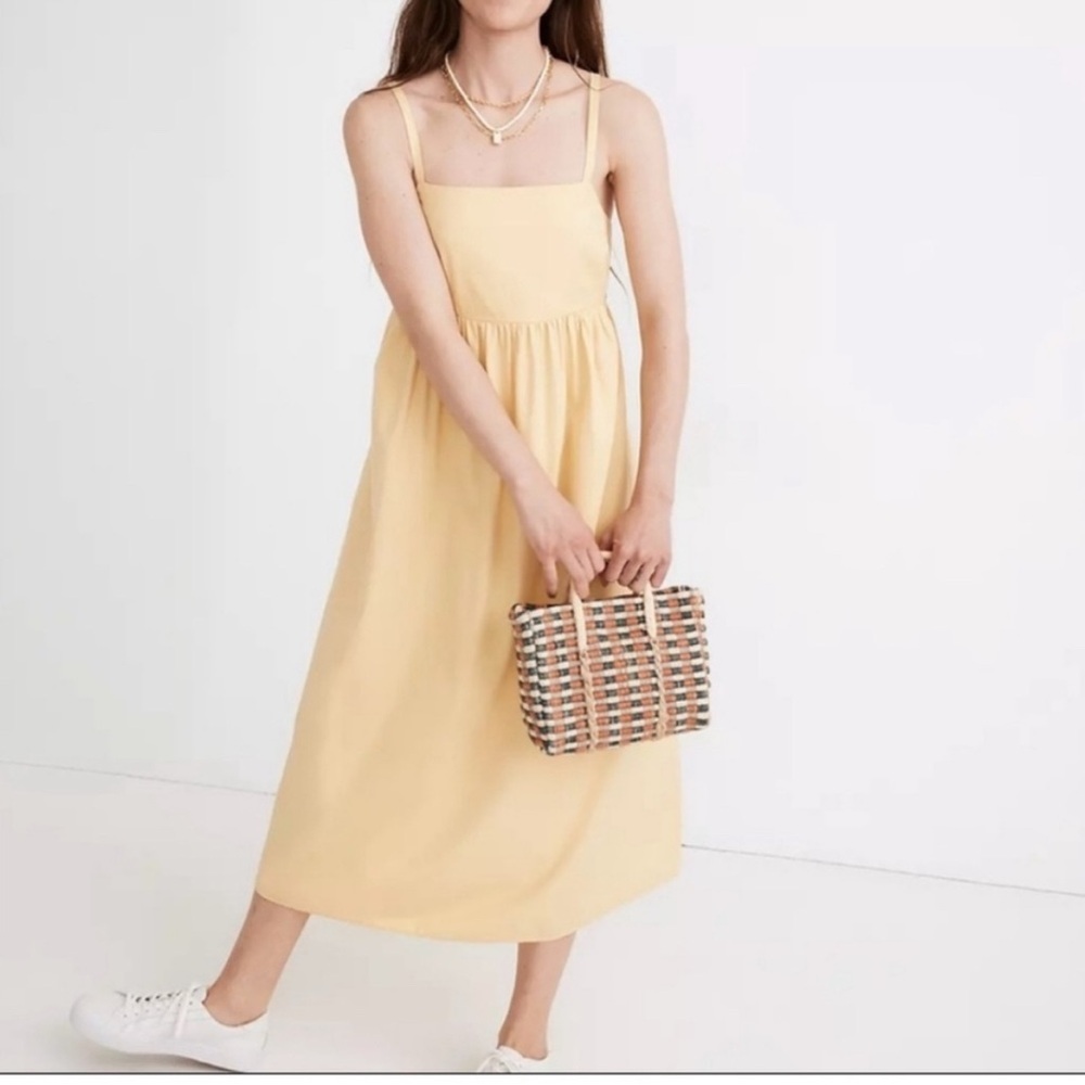 Butter Yellow Madewell Summertime Cami Midi/Maxi Dress size Medium